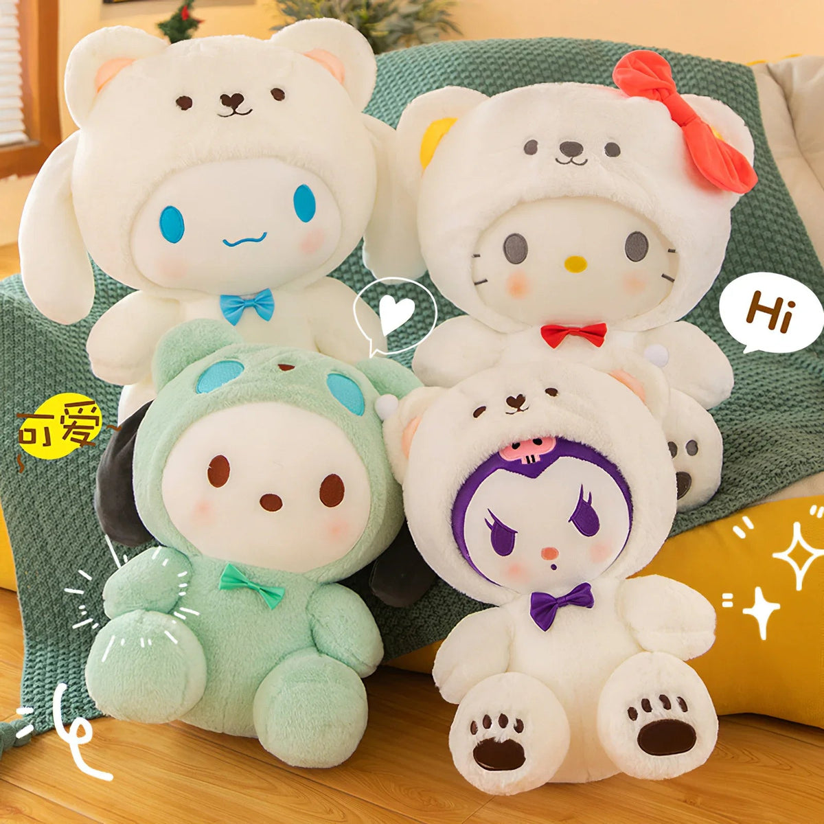 Kurumi Hello Kittykuromi Plush Toy - Large Sanrio Stuffed Animal For  Bedroom & Decor