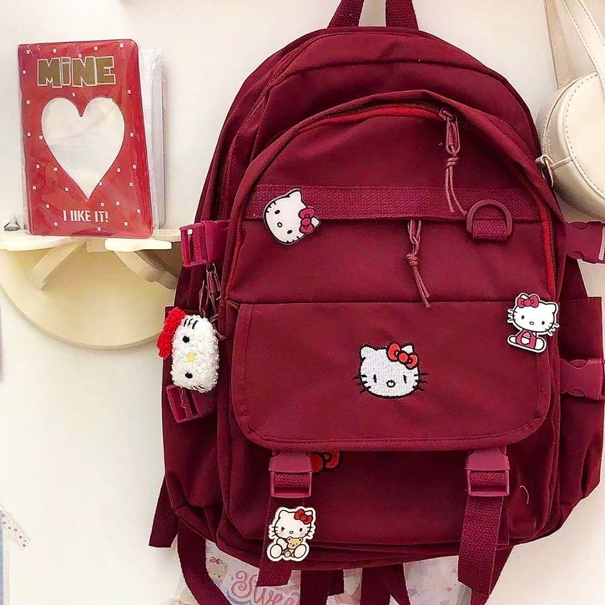 Red hello kitty online backpack