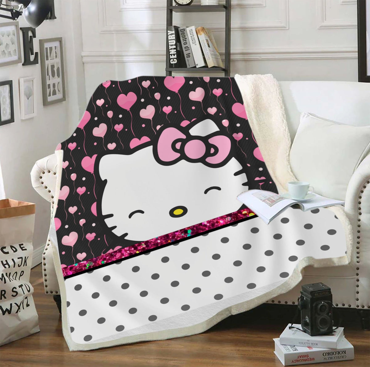 Hello Kitty Blanket Sherpa Blanket Bedspreads SB11