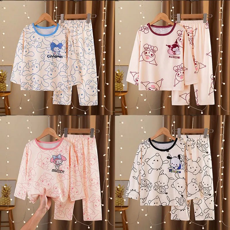 Anime Cartoon Kuromi Pattern Kawaii Pajamas Cute Long Sleeve Long P