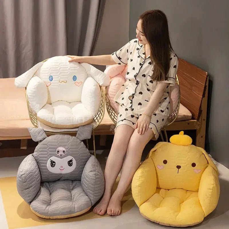 Kawaii Sanrio Multi Functional Semi Surround Sofa Cushion Lovely Pooh Bear  Stitch Plush Pillow Office Chair Cushion Room Decor