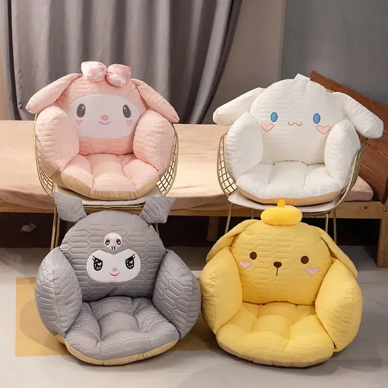 Kuromi Cinnamoroll Winter Plush Seat Cushion Back Support Pillows Sofa Chair  Mat