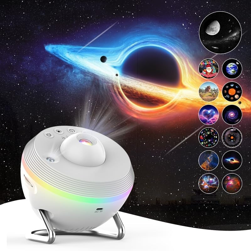 Space Ball Meteor 5 - 13-in-1 Galaxy Night Light Projector with Silent 360° Rotation