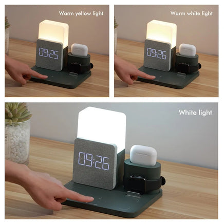 LED Light Bedside Lamp Qi Wireless Charger Dock - Lusy Store LLC 