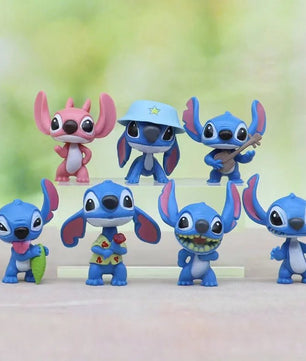 10 - Piece Lilo & Stitch Angel Action Figure Set - Cartoon Anime Desktop Ornament Collection - Lusy Store LLC