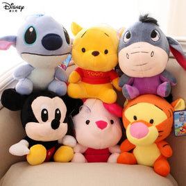 10cm Disney Stuffed Animals Plush Toys Doll Kids Action Toy Stitch Winnie The Pooh Piglet Anime Kawaii Pendants Boys Girls Gifts - Lusy Store LLC