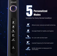 Seago Sonic Toothbrush Electric Toothbrush Cleaning Teeth 5 Modes with 8 Replaceable Brush Heads 2 Min Timer With Portable Box - Lusy Store LLC 