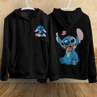 Stitch Hoodie Streetwear Fashion Black Hooded Pullover Personality Sweatshirt