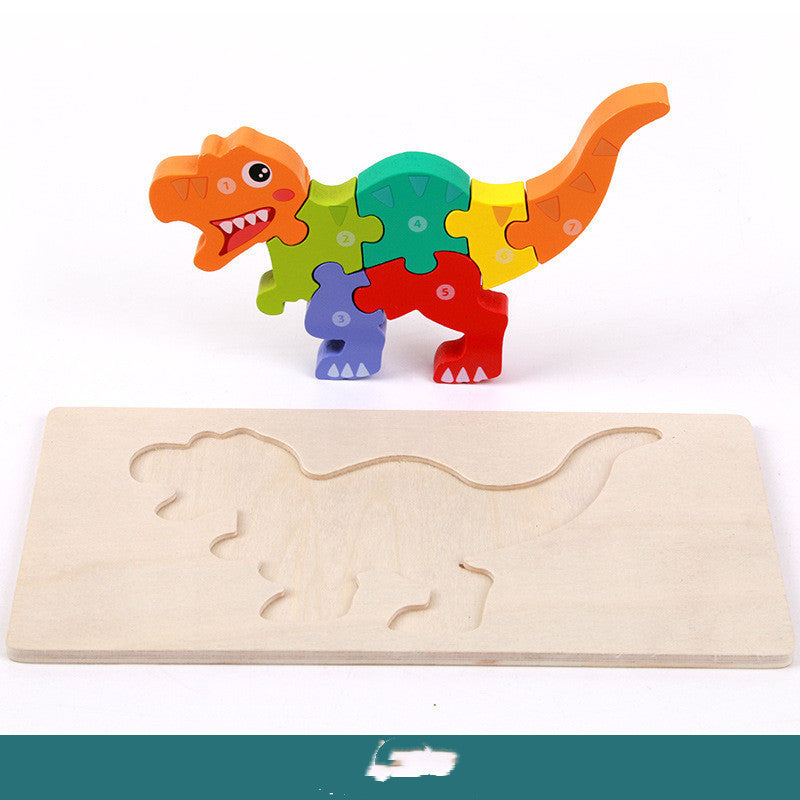 Wooden Montessori 3D Puzzle for Kids – Dinosaur Edition