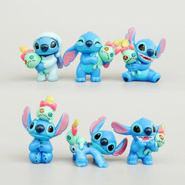 6 - Piece Lilo and Stitch Anime Collectible Figures - Stitch, Scrump Mini GK PVC Model Toys - Lusy Store LLC