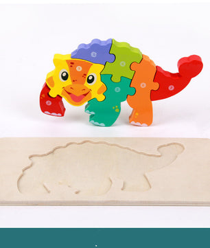 Wooden Montessori 3D Puzzle for Kids – Dinosaur Edition