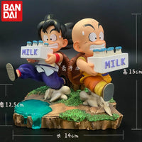 Dragon Ball Figure Goku and Krillin Milk Delivery Model Action Figures Periphery Doll PVC Model 15cm