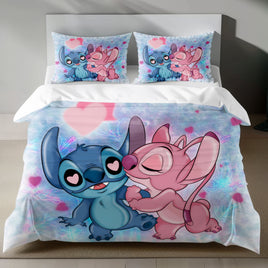 Stitch Bed Set - Lilo & Stitch Bedding Set/Quilt Set - Love Lilo & Stitch - Linen Duvet Cover and Pillowcase