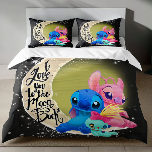 Stitch Bed Set - Lilo and Stitch Bedding Set/Quilt Set - Angel and Stitch - Linen Duvet Cover and Pillowcase