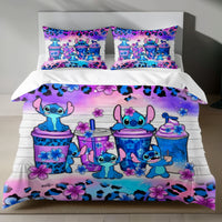 Stitch Bed Set - Lilo and Stitch Bedding Set/Quilt Set - Cute Stitch - Linen Duvet Cover and Pillowcase