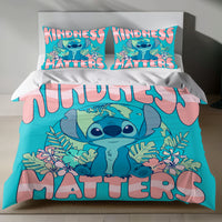 Stitch Bed Set - Lilo and Stitch Bedding Set/Quilt Set - Stitch Kindness Matter - Linen Duvet Cover and Pillowcase