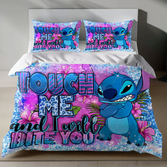 Stitch Bed Set - Lilo and Stitch Bedding Set/Quilt Set - Fun With Stitch - Linen Duvet Cover and Pillowcase