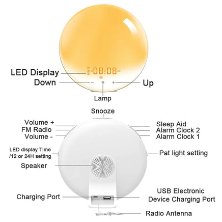 Smart Digital Sunrise Alarm Clock - Lusy Store LLC 