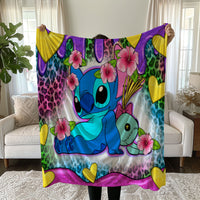 Stitch Blanket Cozy and Soft Throw Blankets Bed Sofa Gift For Pets Friends and Family