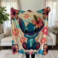 Stitch Blanket Cozy and Soft Throw Blankets Bed Sofa Gift For Pets Friends and Family