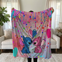 Stitch Blanket Cozy and Soft Throw Blankets Bed Sofa Gift For Pets Friends and Family