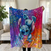 Stitch Blanket Cozy and Soft Throw Blankets Bed Sofa Gift For Pets Friends and Family