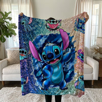 Stitch Blanket Cozy and Soft Throw Blankets Bed Sofa Gift For Pets Friends and Family