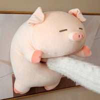 Squishy Pig Stuffed Doll Lying Plush Piggy Toy Animal Soft Plushie Pillow for Kids Baby Comforting Birthday Gift