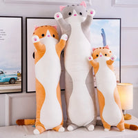 Soft Long Cat Pillow Stuffed Plush Toys Office Nap Pillow Home Comfort Cushion Decor Gift Doll Child