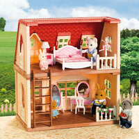 Simulation Kitchen Forest Family Small House Double Three- Story Villa Reindeer Animal Model Furniture Toy Gifts