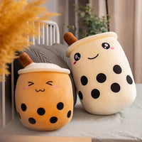 Tea Cup Panda Bubble Tea Pillow Cute Fruit Drink Plush Stuffed Soft Apple Strawberry Milk Tea Kids Gift