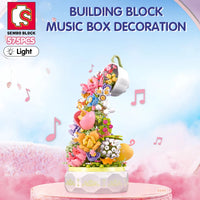 Sembo Block Teacup Flower Lighting Music Box