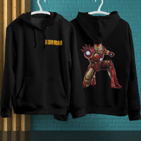 Iron Man Hoodie Streetwear Fashion Black Hooded Pullover Personality Sweatshirt