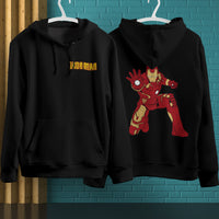 Iron Man Hoodie Streetwear Fashion Black Hooded Pullover Personality Sweatshirt