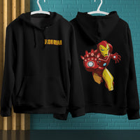 Iron Man Hoodie Streetwear Fashion Black Hooded Pullover Personality Sweatshirt