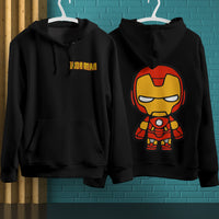 Iron Man Hoodie Streetwear Fashion Black Hooded Pullover Personality Sweatshirt