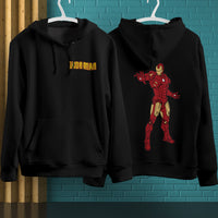 Iron Man Hoodie Streetwear Fashion Black Hooded Pullover Personality Sweatshirt