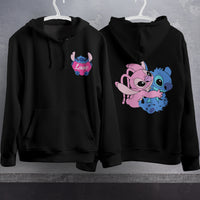 Stitch Hoodie Streetwear Fashion Black Hooded Pullover Personality Sweatshirt