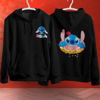 Stitch Hoodie Streetwear Fashion Black Hooded Pullover Personality Sweatshirt