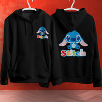 Stitch Hoodie Streetwear Fashion Black Hooded Pullover Personality Sweatshirt