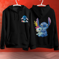 Stitch Hoodie Streetwear Fashion Black Hooded Pullover Personality Sweatshirt