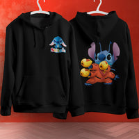 Stitch Hoodie Streetwear Fashion Black Hooded Pullover Personality Sweatshirt