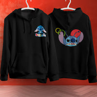 Stitch Hoodie Streetwear Fashion Black Hooded Pullover Personality Sweatshirt