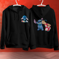 Stitch Hoodie Streetwear Fashion Black Hooded Pullover Personality Sweatshirt