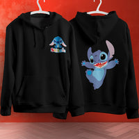 Stitch Hoodie Streetwear Fashion Black Hooded Pullover Personality Sweatshirt