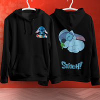 Stitch Hoodie Streetwear Fashion Black Hooded Pullover Personality Sweatshirt