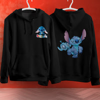 Stitch Hoodie Streetwear Fashion Black Hooded Pullover Personality Sweatshirt