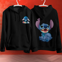 Stitch Hoodie Streetwear Fashion Black Hooded Pullover Personality Sweatshirt