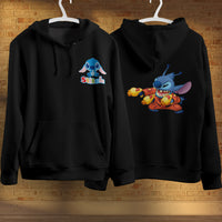 Stitch Hoodie Streetwear Fashion Black Hooded Pullover Personality Sweatshirt