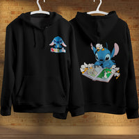 Stitch Hoodie Streetwear Fashion Black Hooded Pullover Personality Sweatshirt